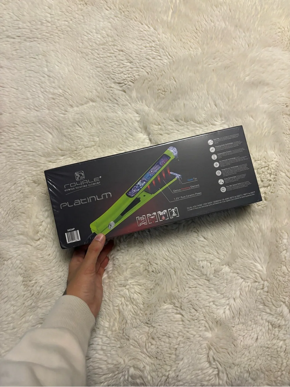 NIB Royale Platinum Genius Heating Element Green Hair Straightener